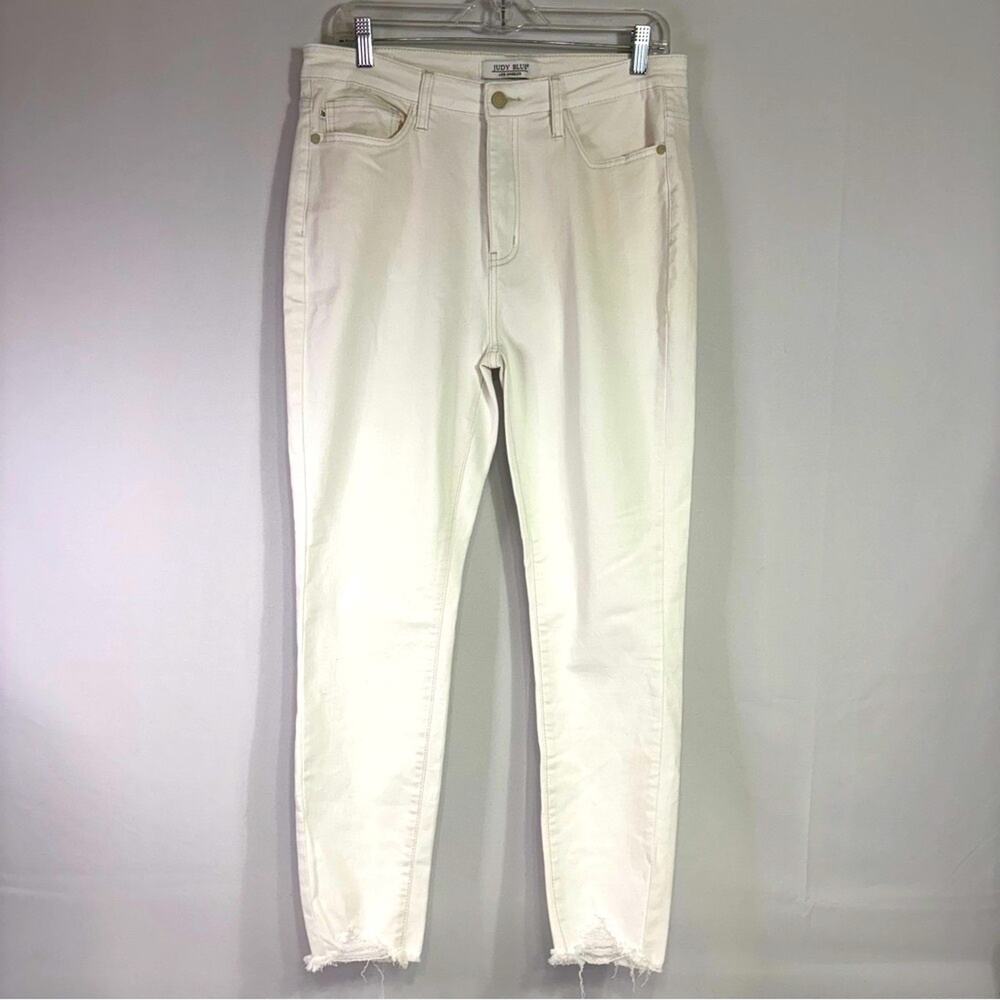 Judy Blue White Skinny Jeans High-Waisted Size 31 NN0767